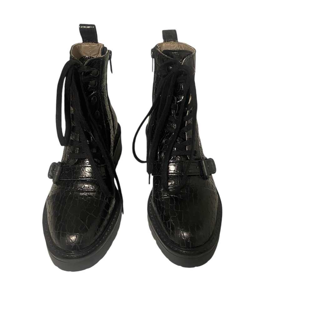 All Saints Donita Croc Combat Boots